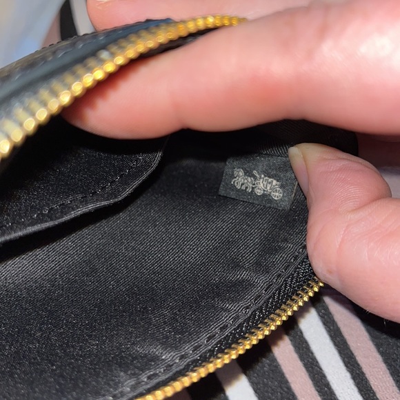 Coach Corner Zip Wristlet Signature Brown Clutch Small Logo Purse NWT - Picture 4 of 7